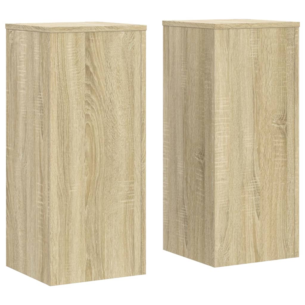 plantestativer 2 stk. 30x30x70 cm konstrueret træ sonoma-eg
