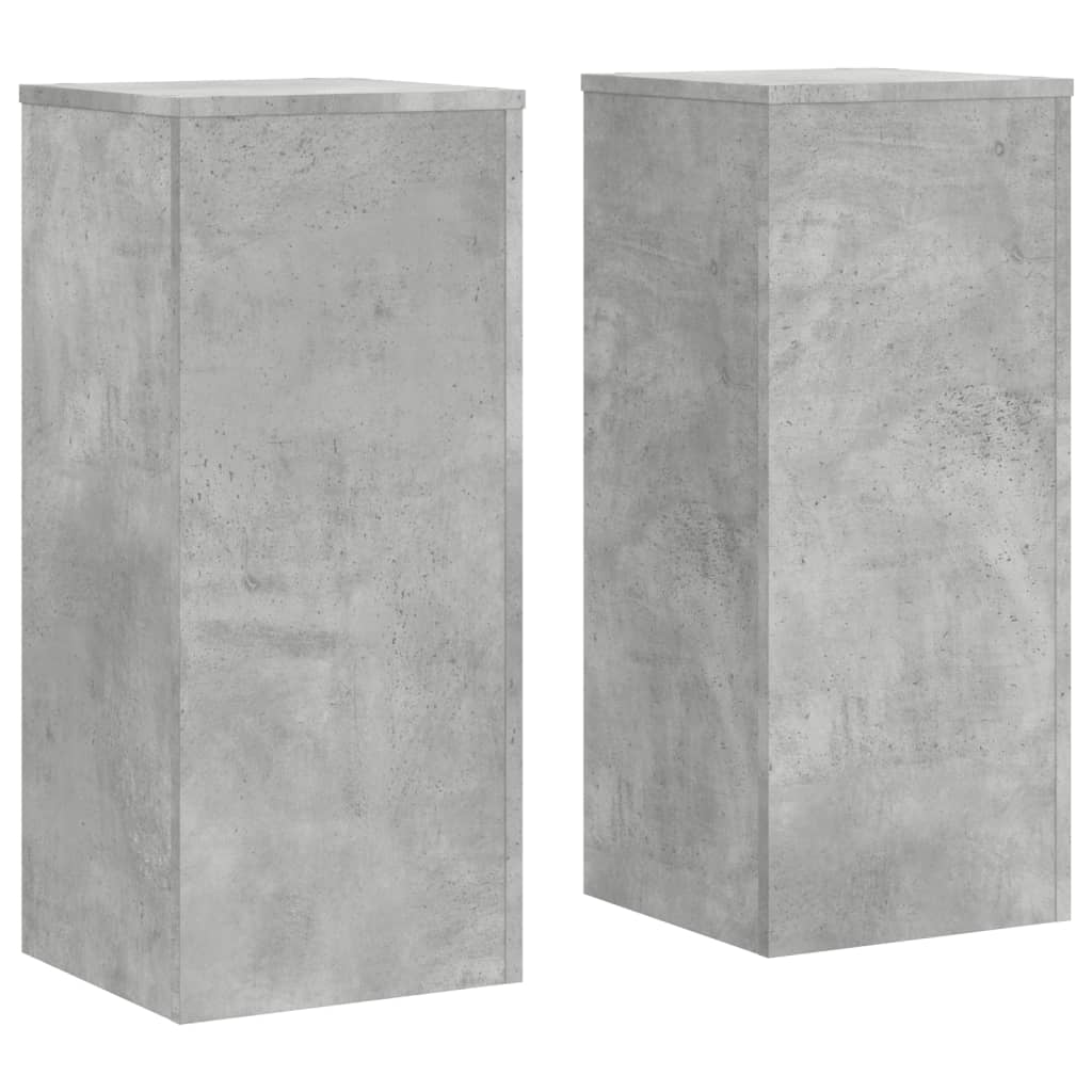 Planteholder 2 stk. Betongrå 30 x 30 x 70 cm Konstrueret træ