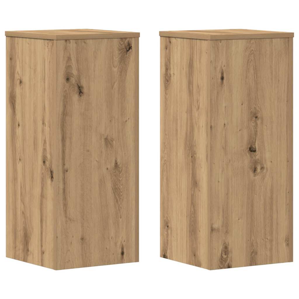 plantestativer 2 stk. 30x30x70 cm konstrueret træ egetræsfarvet