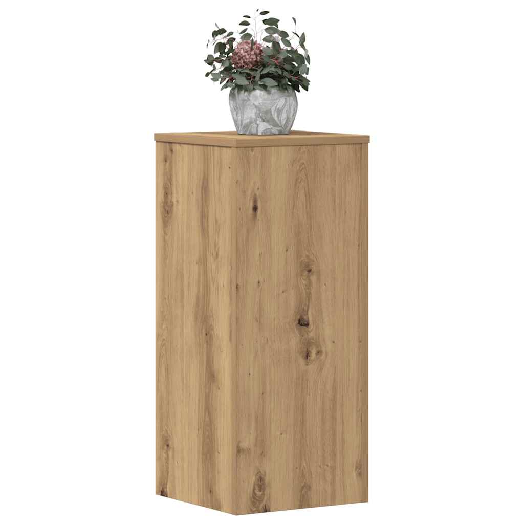 plantestativer 2 stk. 30x30x70 cm konstrueret træ egetræsfarvet