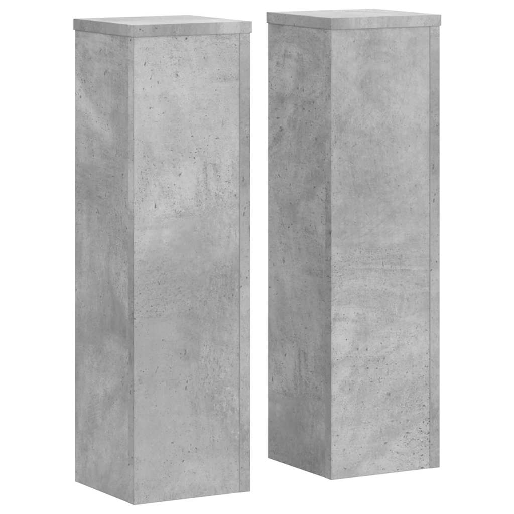 Planteholder 2 stk. Betongrå 17 x 17 x 60 cm Konstrueret træ
