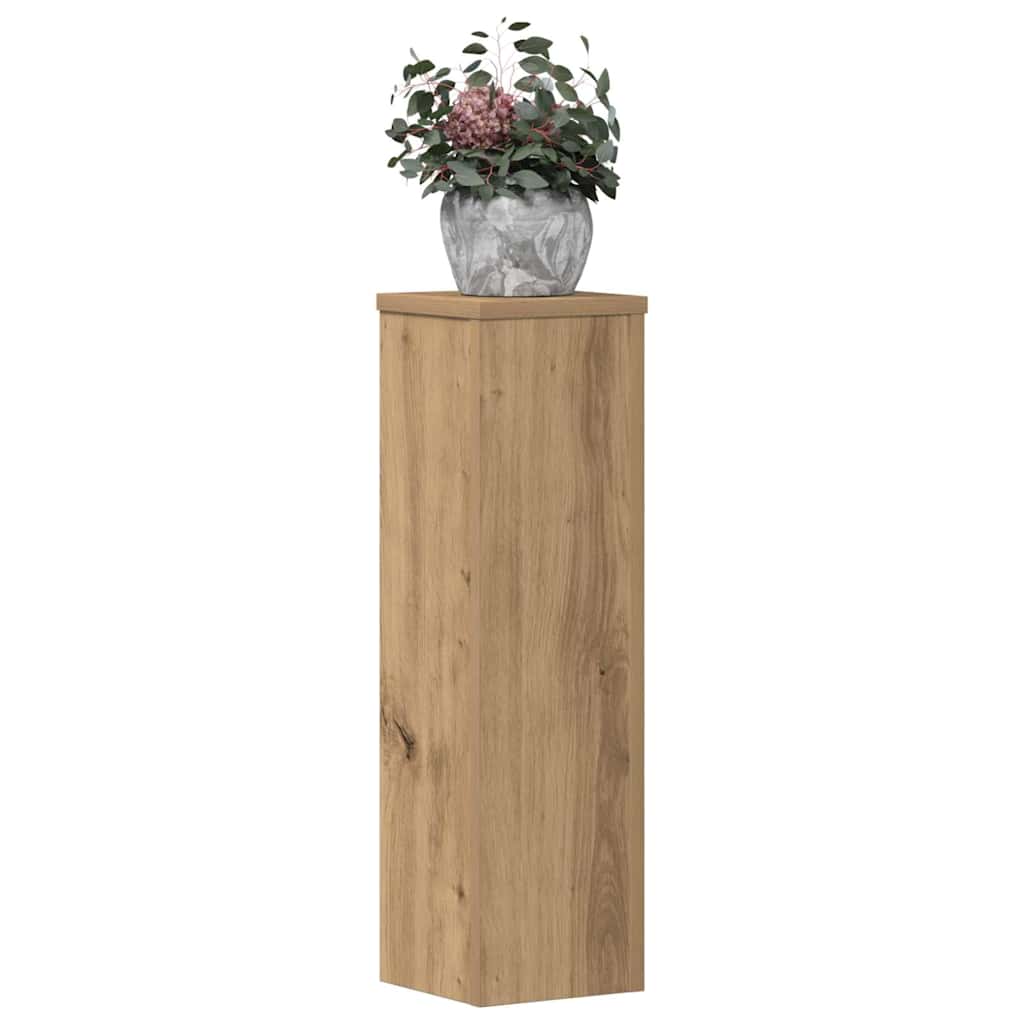 plantestativer 2 stk. 17x17x60 cm konstrueret træ egetræsfarvet