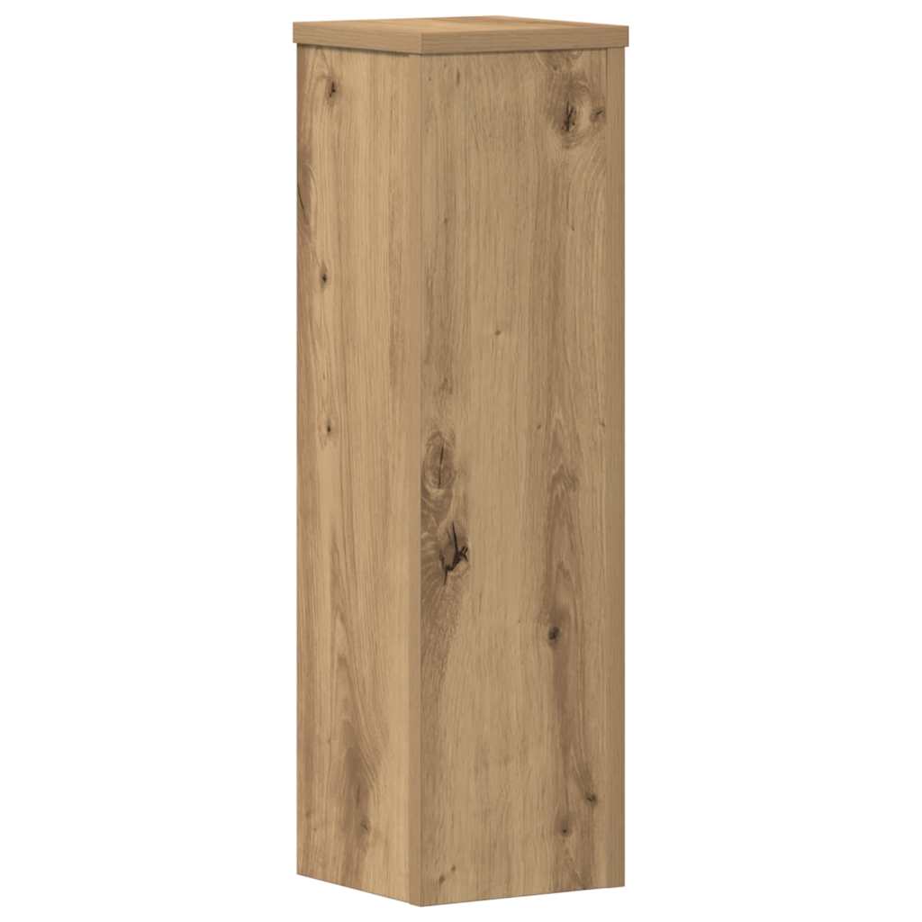 plantestativer 2 stk. 17x17x60 cm konstrueret træ egetræsfarvet