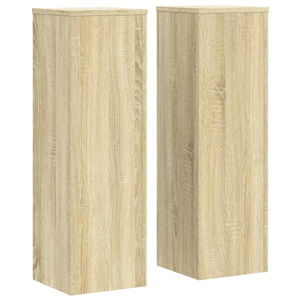 plantestativer 2 stk. 25x25x80 cm konstrueret træ sonoma-eg
