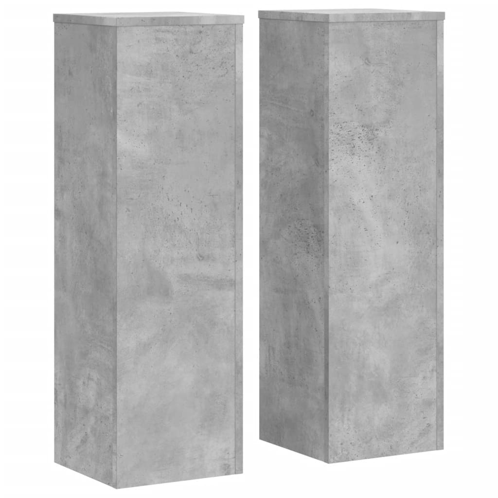 Planteholder 2 stk. Betongrå 25 x 25 x 80 cm Konstrueret træ