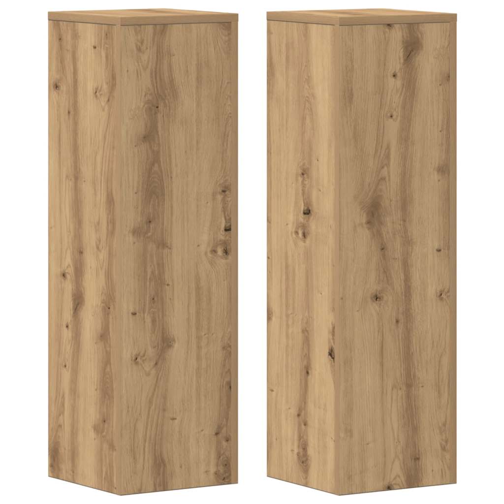 plantestativer 2 stk. 25x25x80 cm konstrueret træ egetræsfarvet