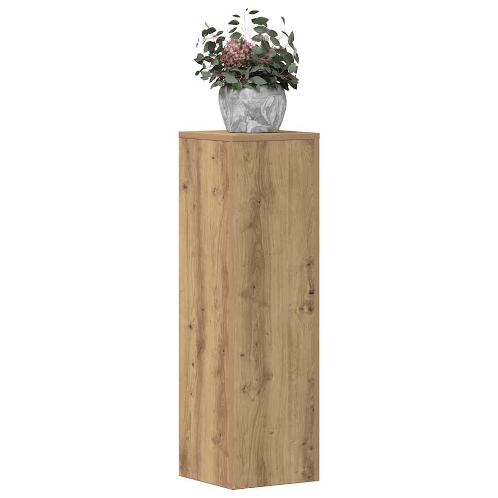 plantestativer 2 stk. 25x25x80 cm konstrueret træ egetræsfarvet