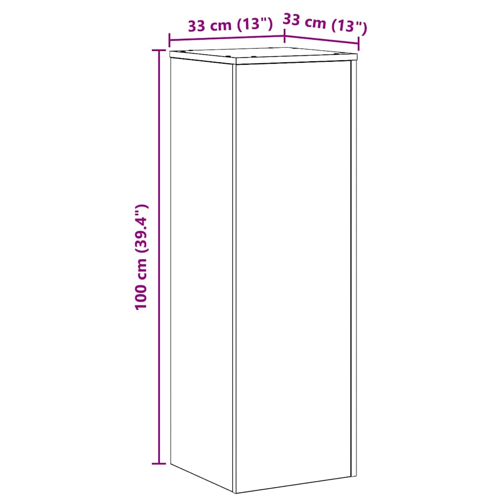 plantestativ 33x33x100 cm konstrueret træ sonoma-eg