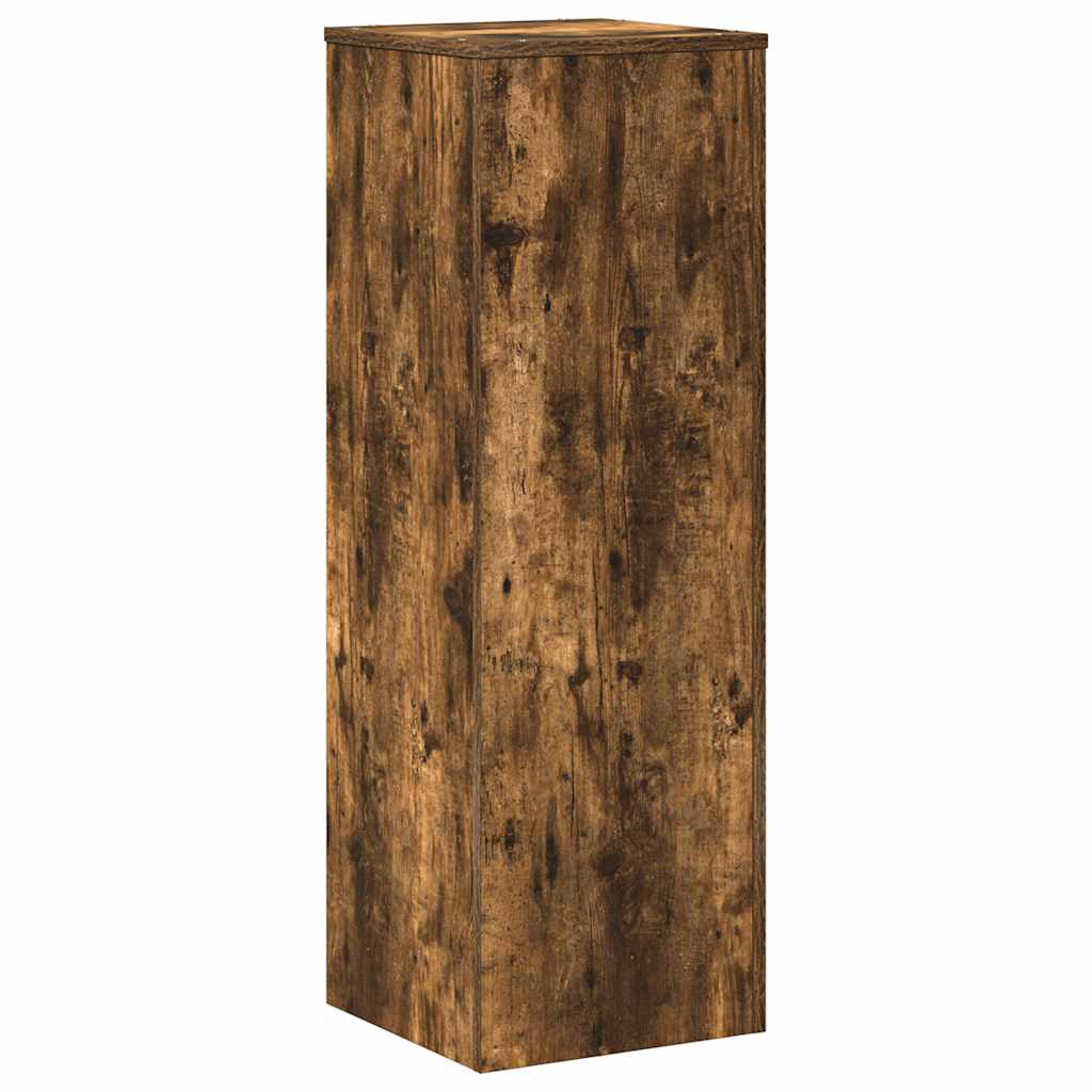 plantestativ 33x33x100 cm konstrueret træ røget egetræsfarve