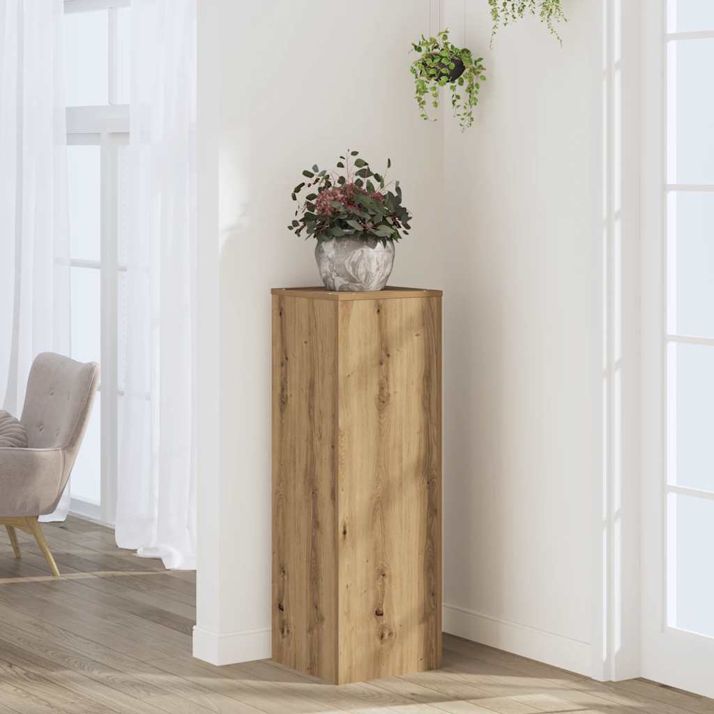plantestativ 33x33x100 cm konstrueret træ gammelt egetræslook