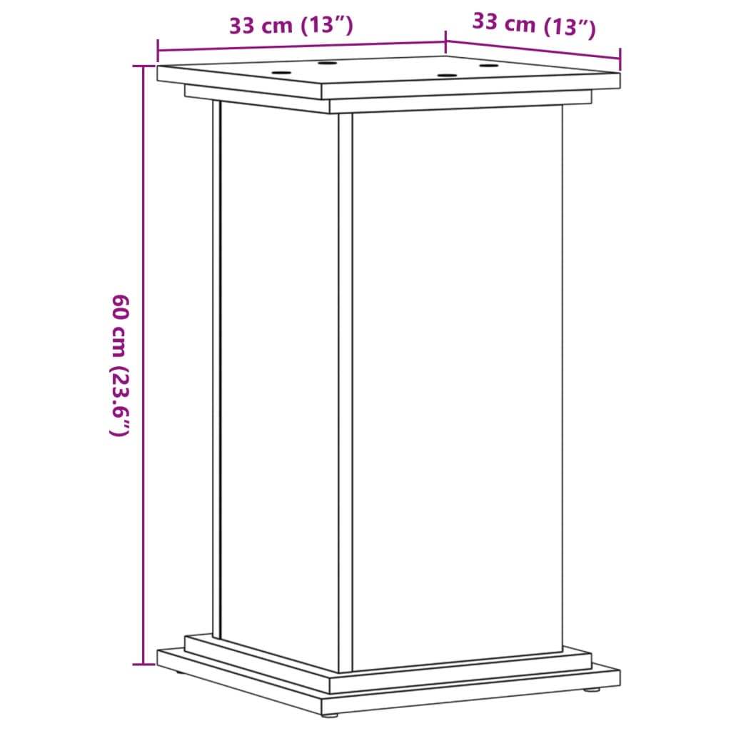 plantestativ 33x33x60 cm konstrueret træ hvid