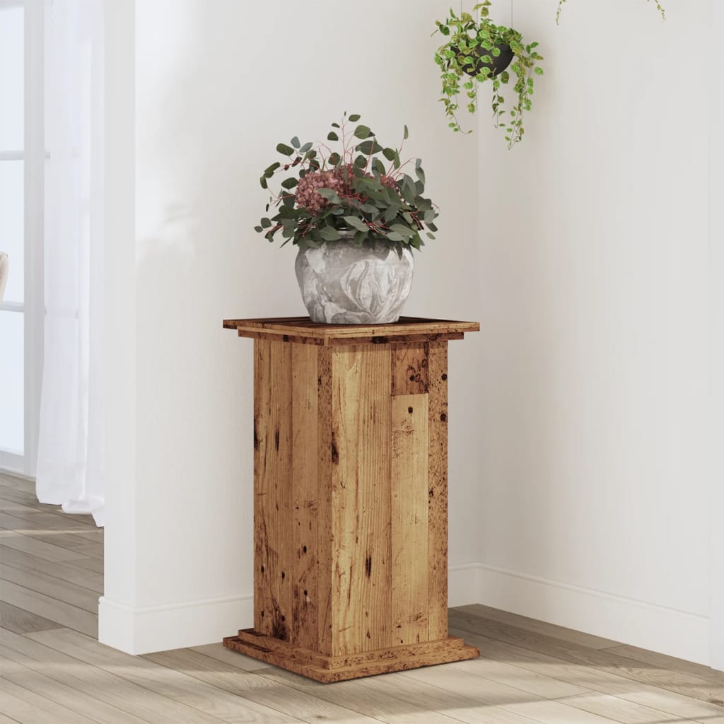 Planteholder Gammelt træ 33 x 33 x 60 cm Konstrueret træ