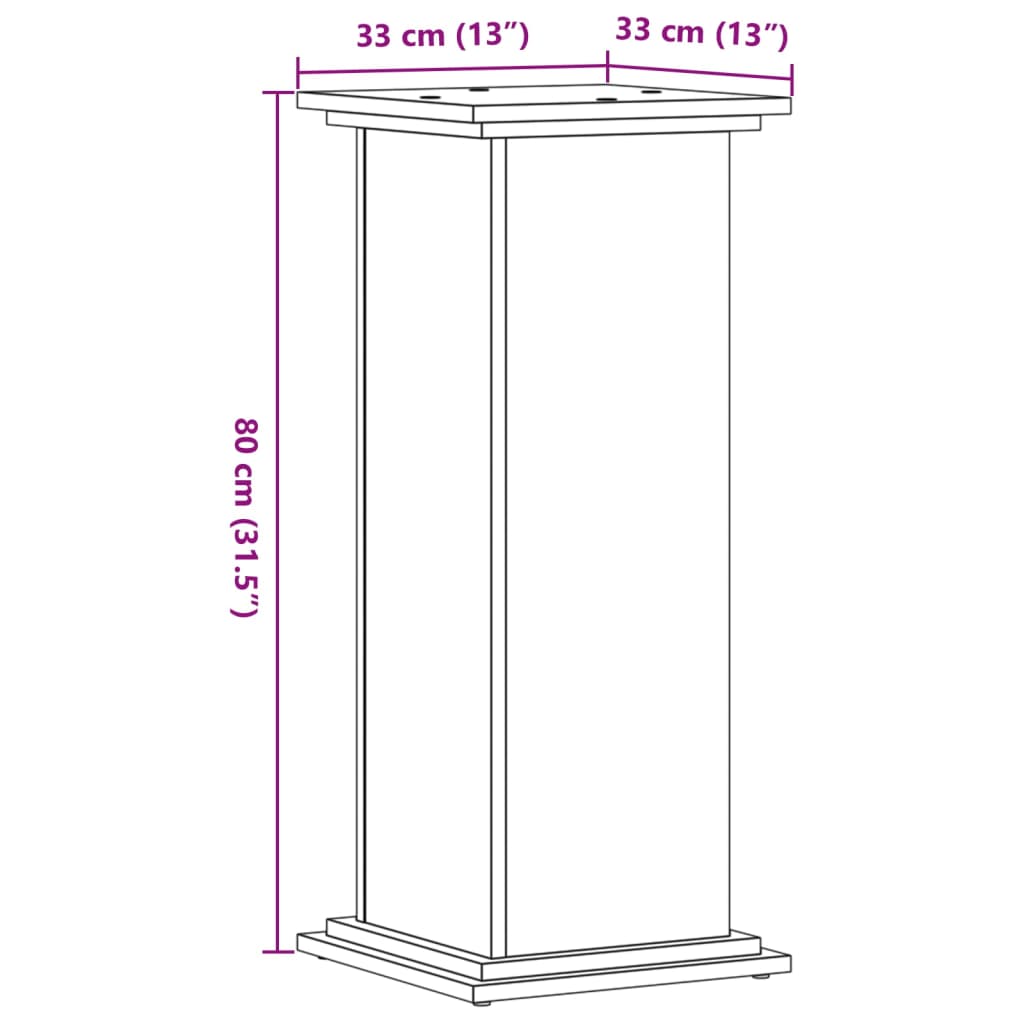 Planteholder Gammelt træ 33 x 33 x 80 cm Konstrueret træ