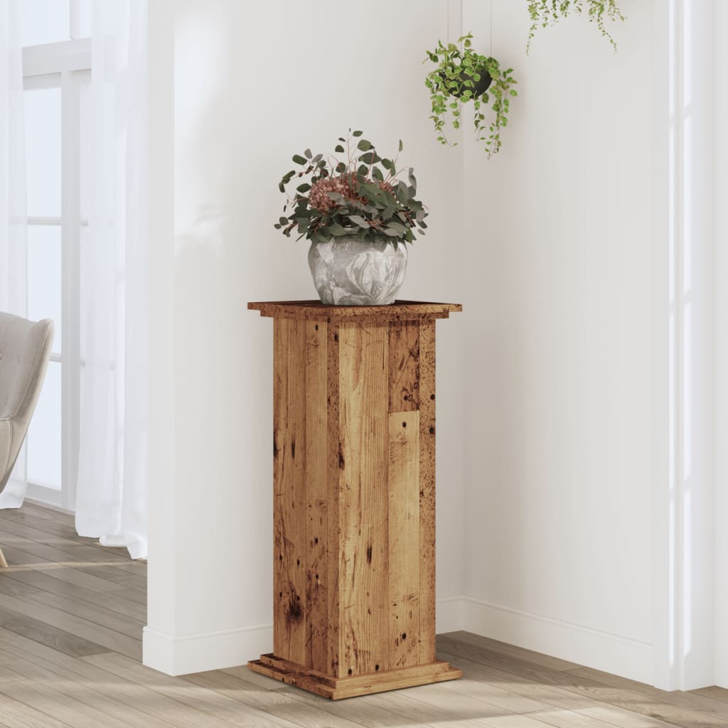 Planteholder Gammelt træ 33 x 33 x 80 cm Konstrueret træ