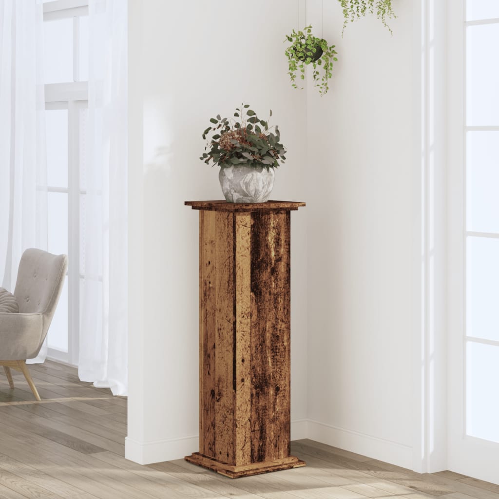 Planteholder Gammelt træ 33 x 33 x 100 cm Konstrueret træ