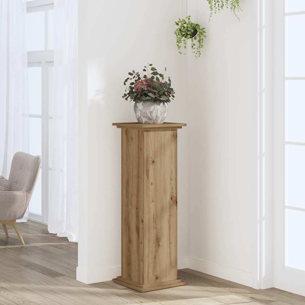 plantestativ 33x33x100 cm konstrueret træ gammelt egetræslook