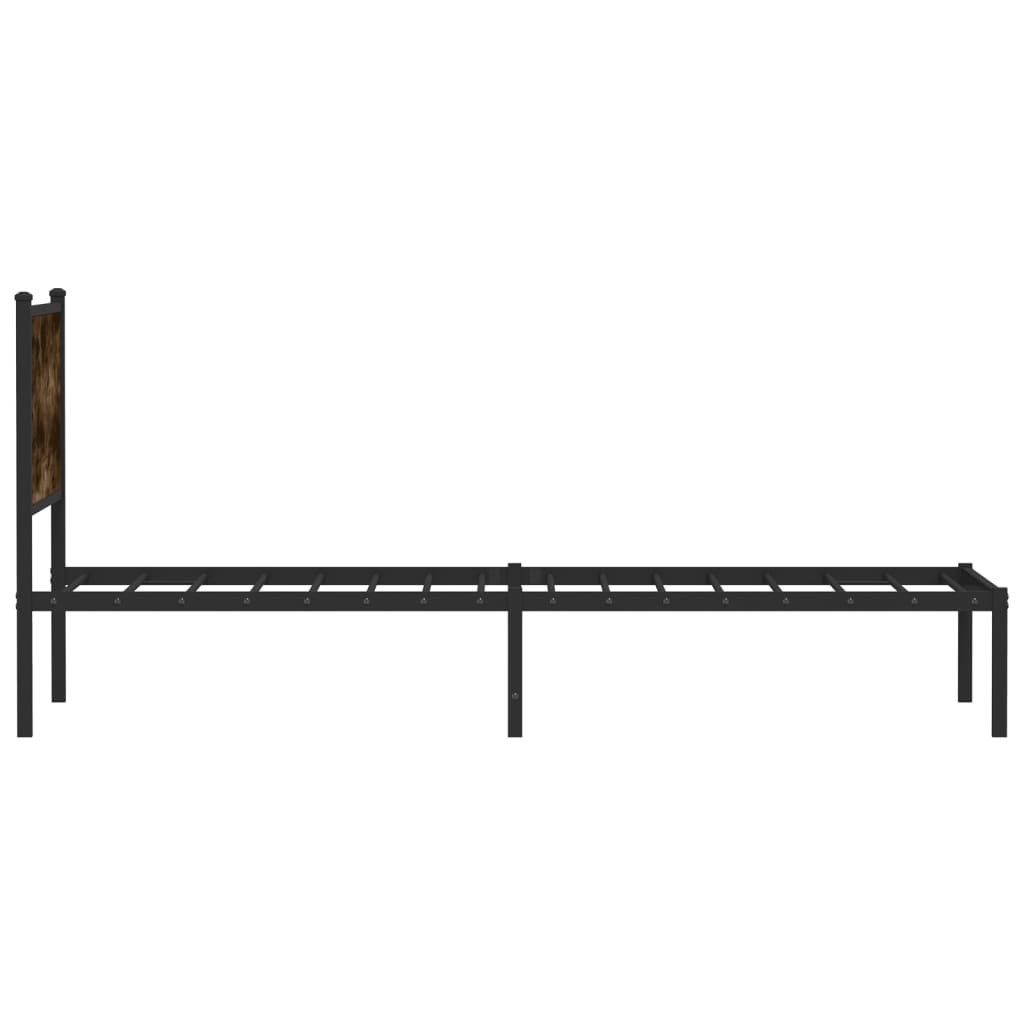 sengeramme uden madras 80x200 cm metal røget egetræsfarve