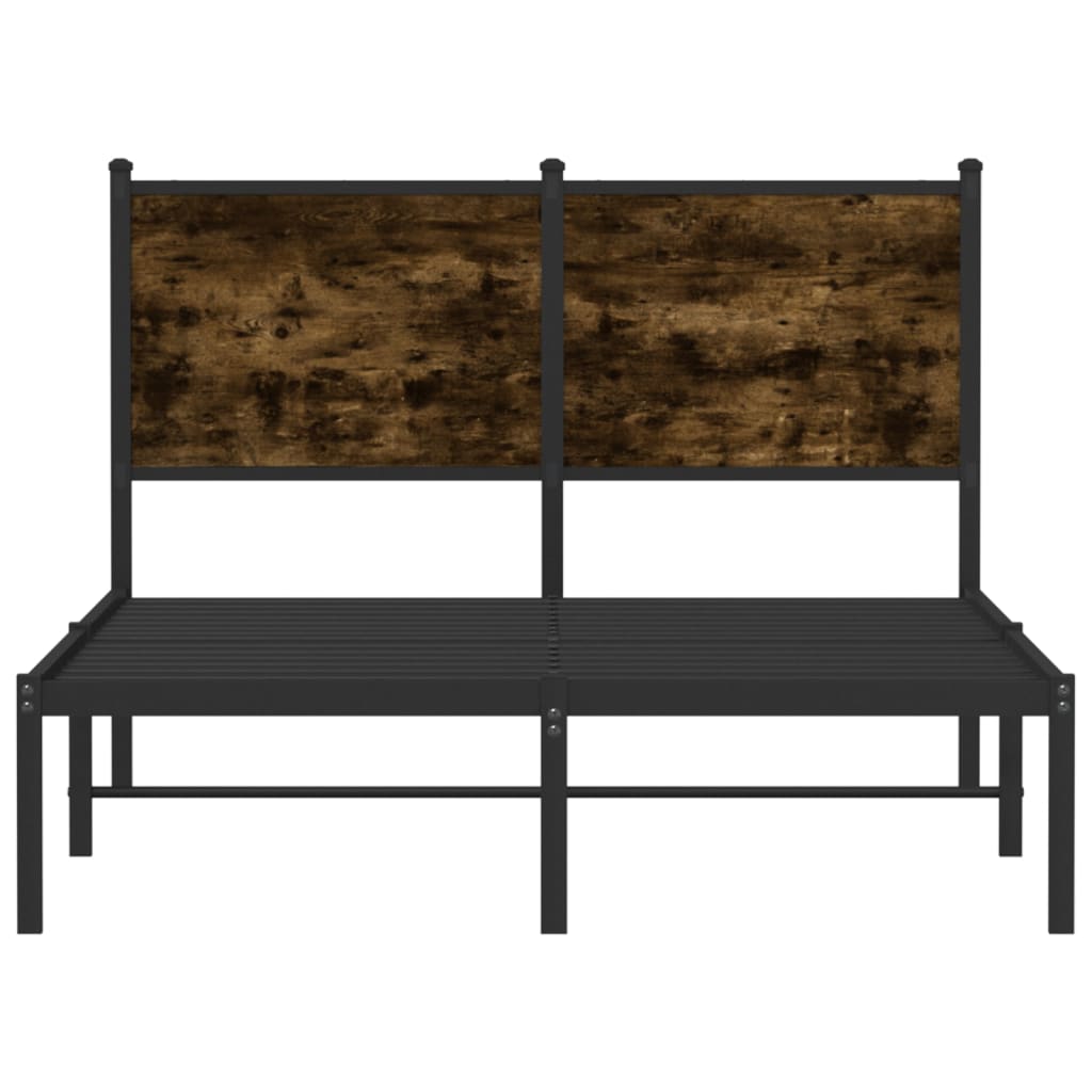 sengeramme uden madras 120x200 cm metal røget egetræsfarve