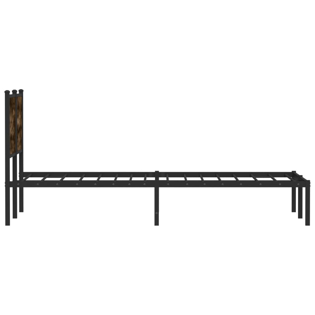 sengeramme uden madras 120x200 cm metal røget egetræsfarve