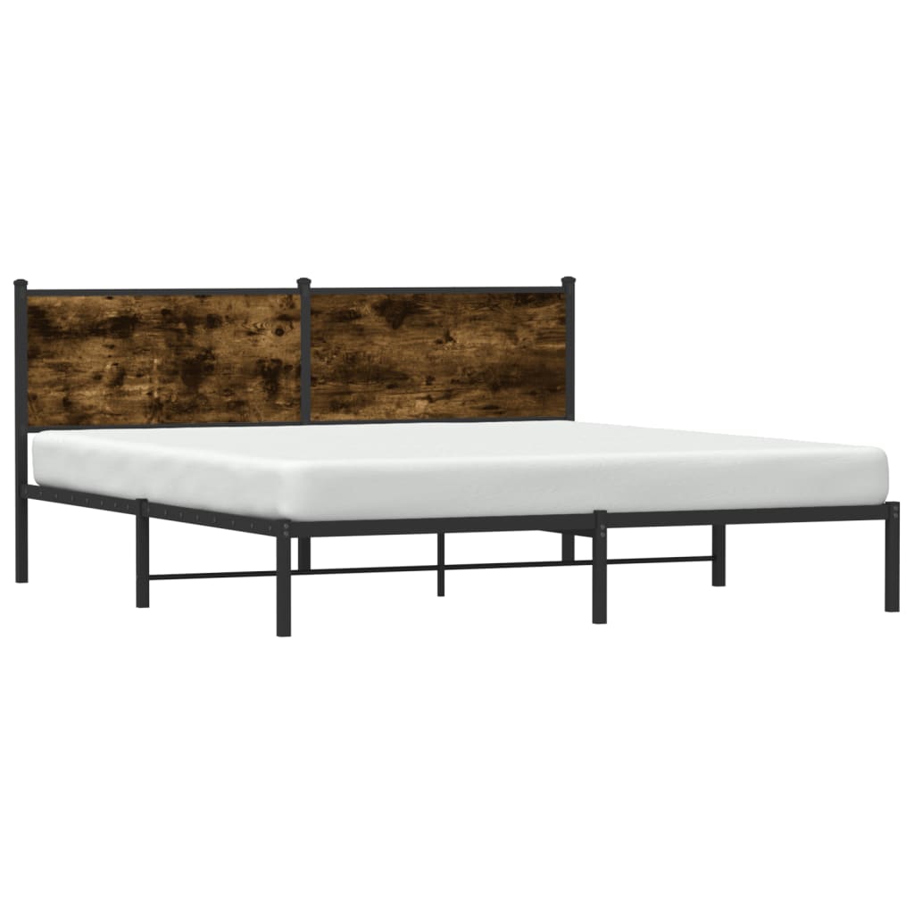 sengeramme uden madras 160x200 cm metal røget egetræsfarve