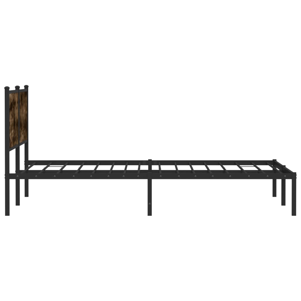 sengeramme uden madras 180x200 cm metal røget egetræsfarve