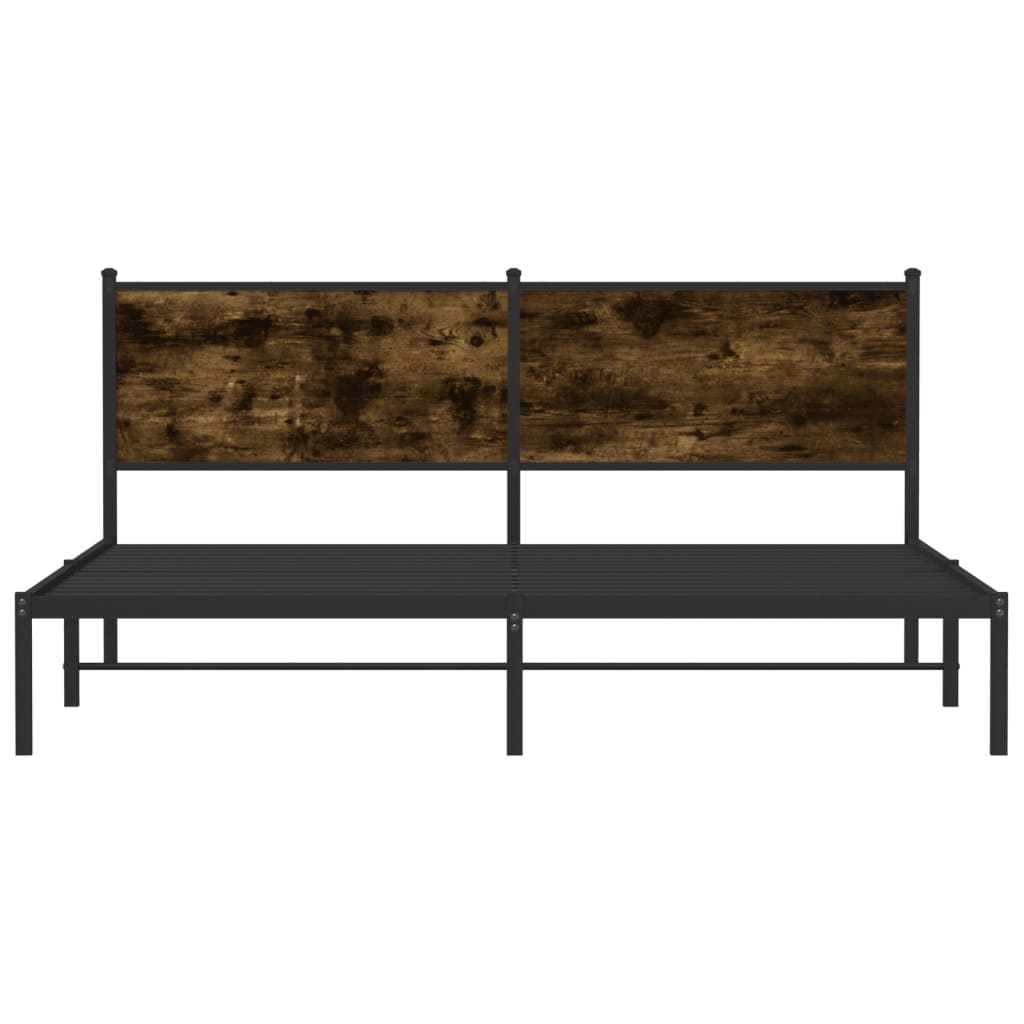 sengeramme uden madras 183x213 cm metal røget egetræsfarve