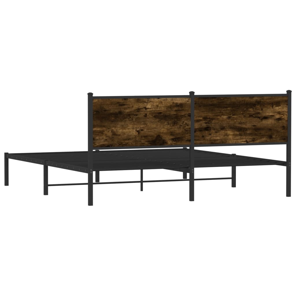 sengeramme uden madras 183x213 cm metal røget egetræsfarve