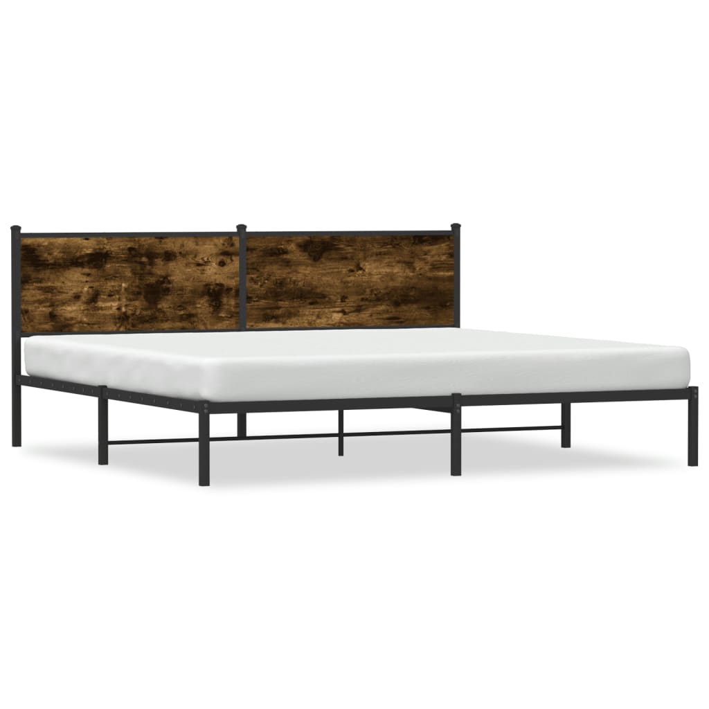sengeramme uden madras 193x203 cm metal røget egetræsfarve