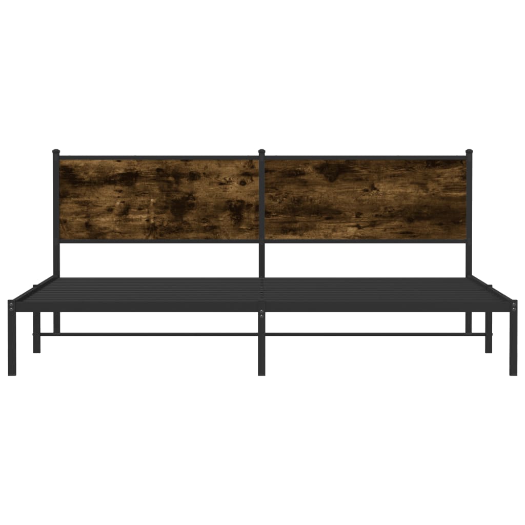 sengeramme uden madras 193x203 cm metal røget egetræsfarve