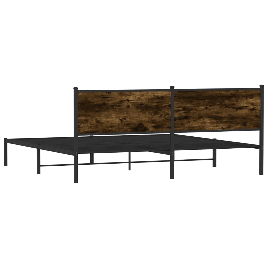 sengeramme uden madras 193x203 cm metal røget egetræsfarve