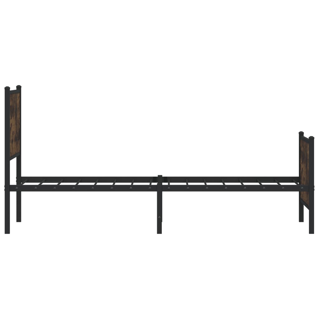 sengeramme uden madras 90x190 cm metal røget egetræsfarve
