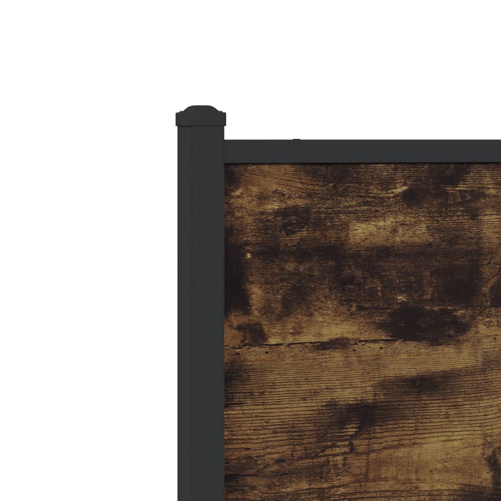 sengeramme uden madras 90x190 cm metal røget egetræsfarve