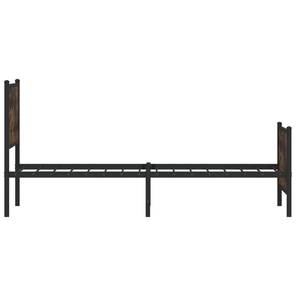sengeramme uden madras 90x200 cm metal røget egetræsfarve