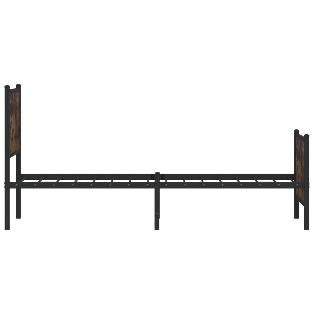 sengeramme uden madras 100x200 cm metal røget egetræsfarve