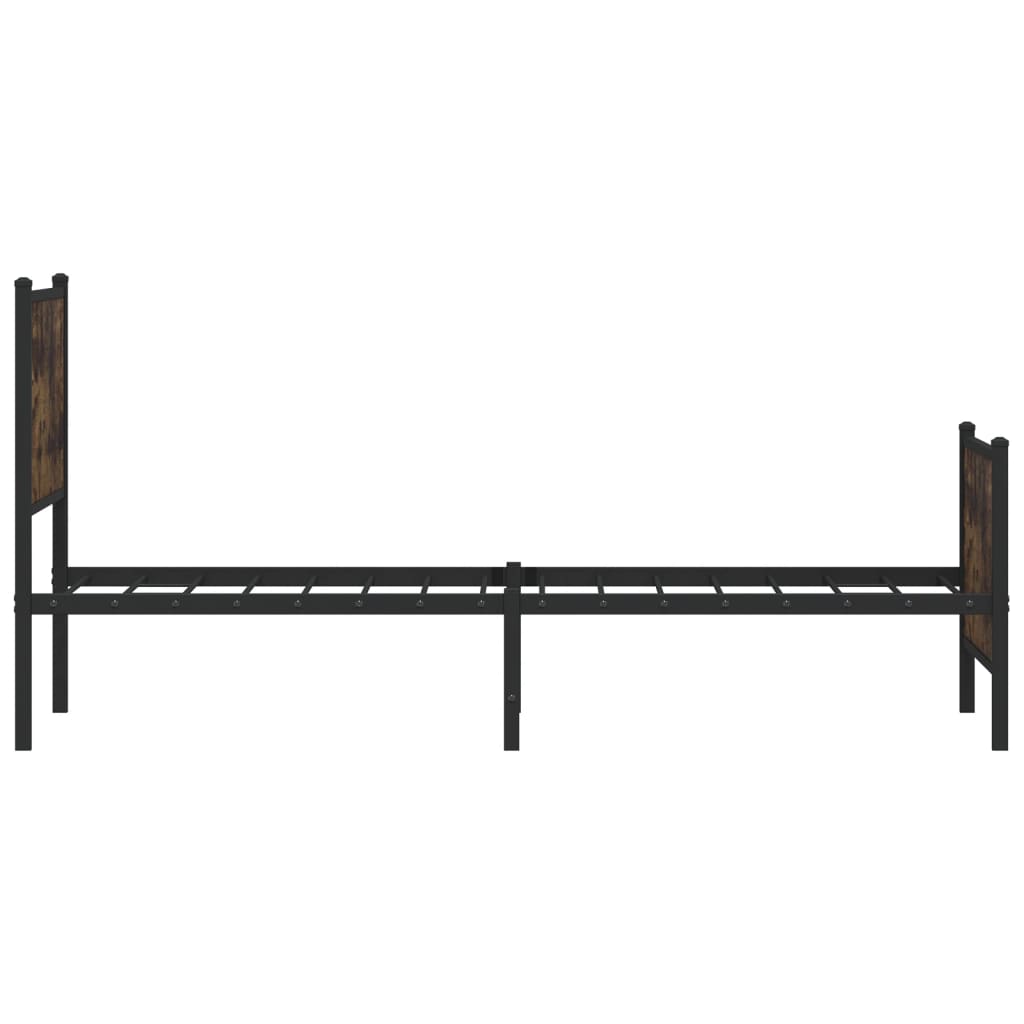 sengeramme uden madras 107x203 cm metal røget egetræsfarve