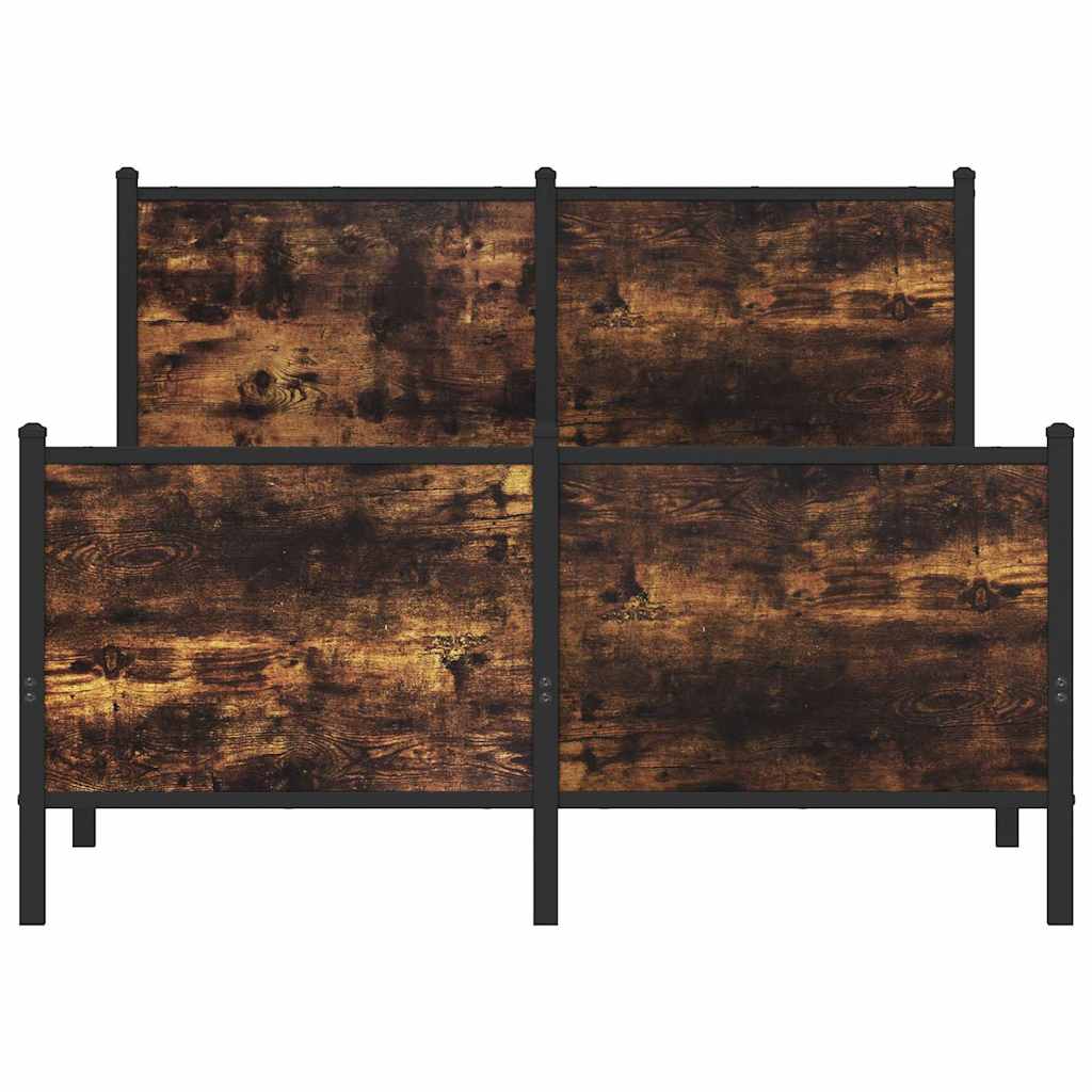 sengeramme uden madras 120x190 cm metal røget egetræsfarve
