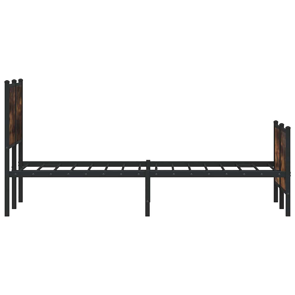 sengeramme uden madras 120x190 cm metal røget egetræsfarve
