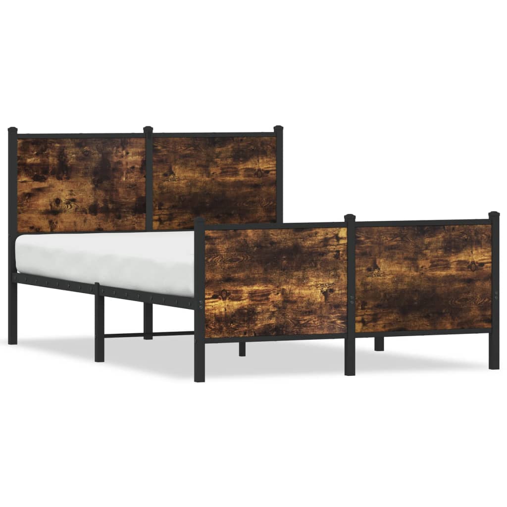 sengeramme uden madras 120x200 cm metal røget egetræsfarve