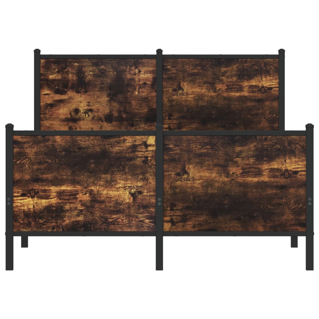 sengeramme uden madras 120x200 cm metal røget egetræsfarve