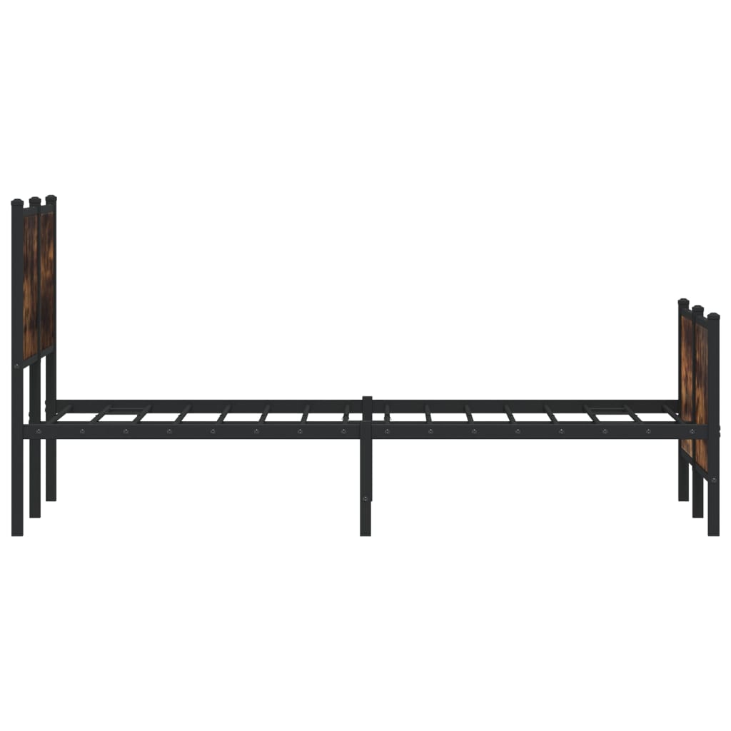 sengeramme uden madras 120x200 cm metal røget egetræsfarve