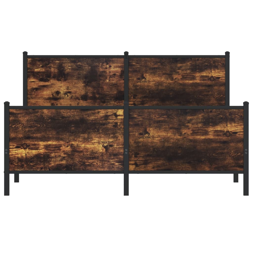 sengeramme uden madras 137x190 cm metal røget egetræsfarve