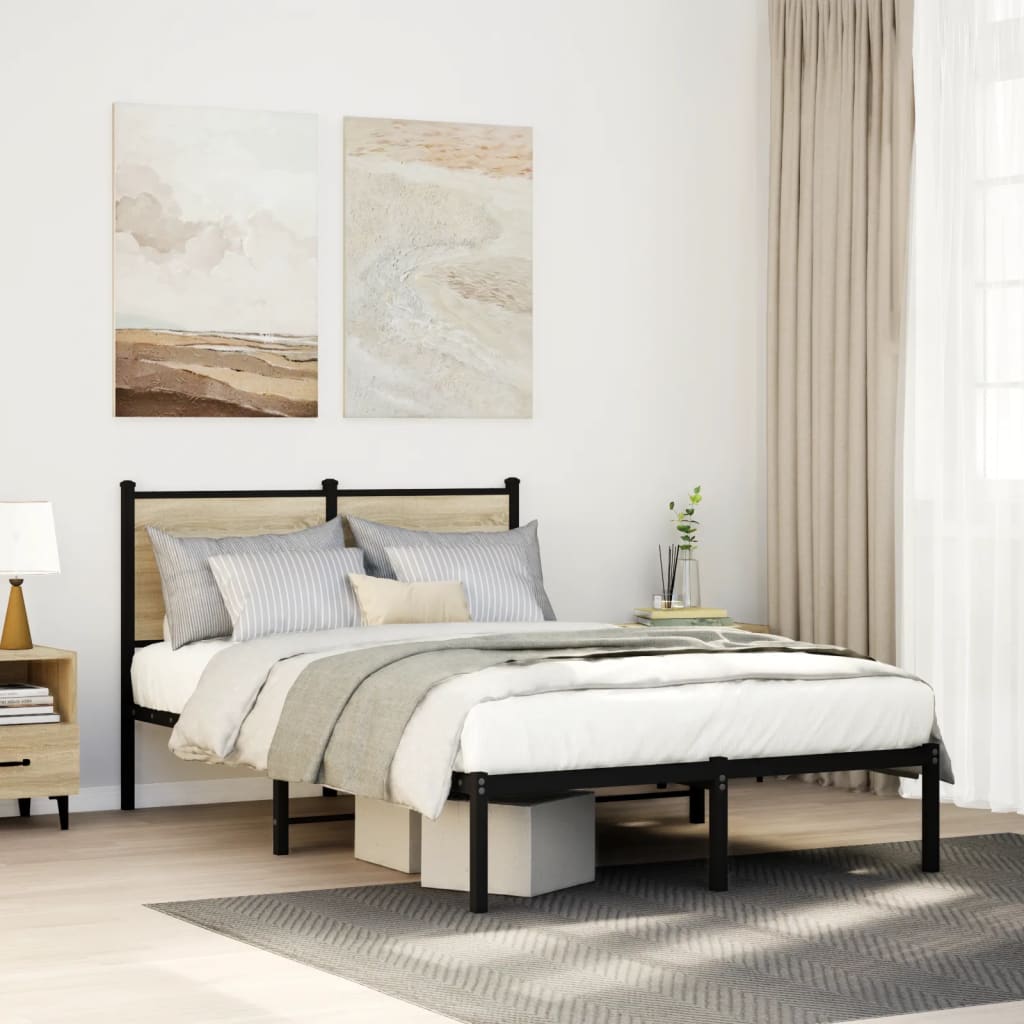 sengeramme uden madras 120x200 cm metal sonoma-eg