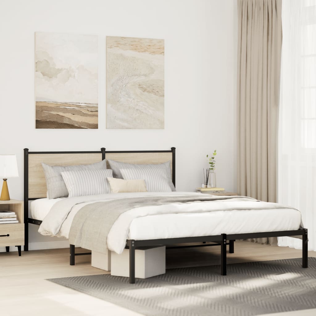 sengeramme uden madras 150x200 cm metal sonoma-eg