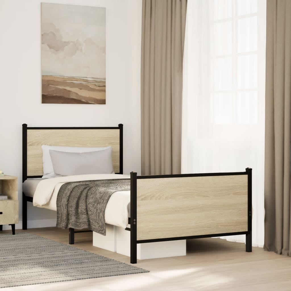 sengeramme uden madras 75x190 cm metal sonoma-eg