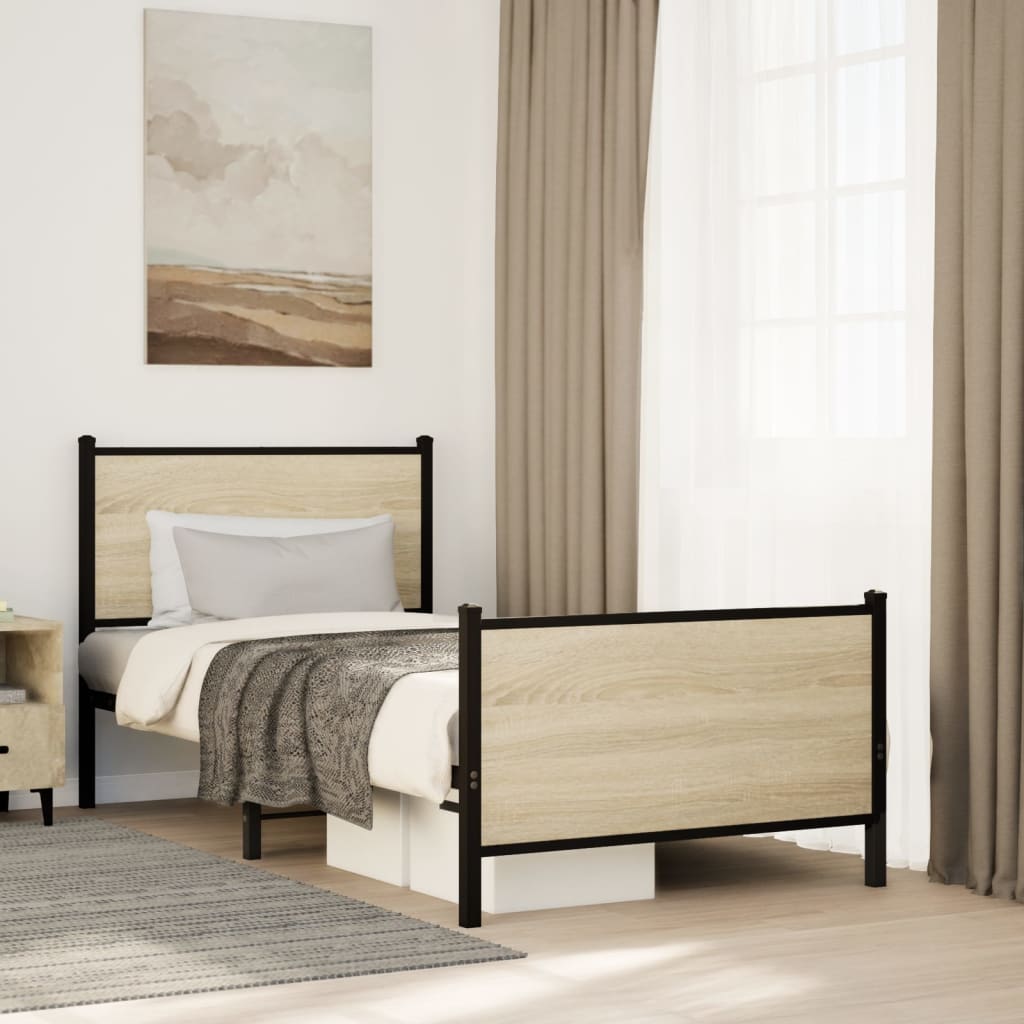 sengeramme uden madras 90x190 cm metal sonoma-eg