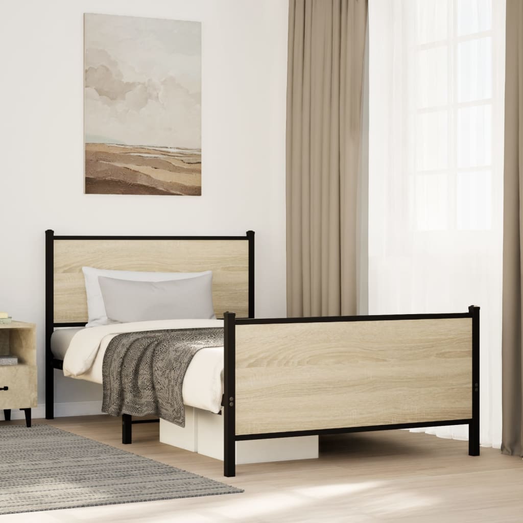 sengeramme uden madras 100x200 cm metal sonoma-eg