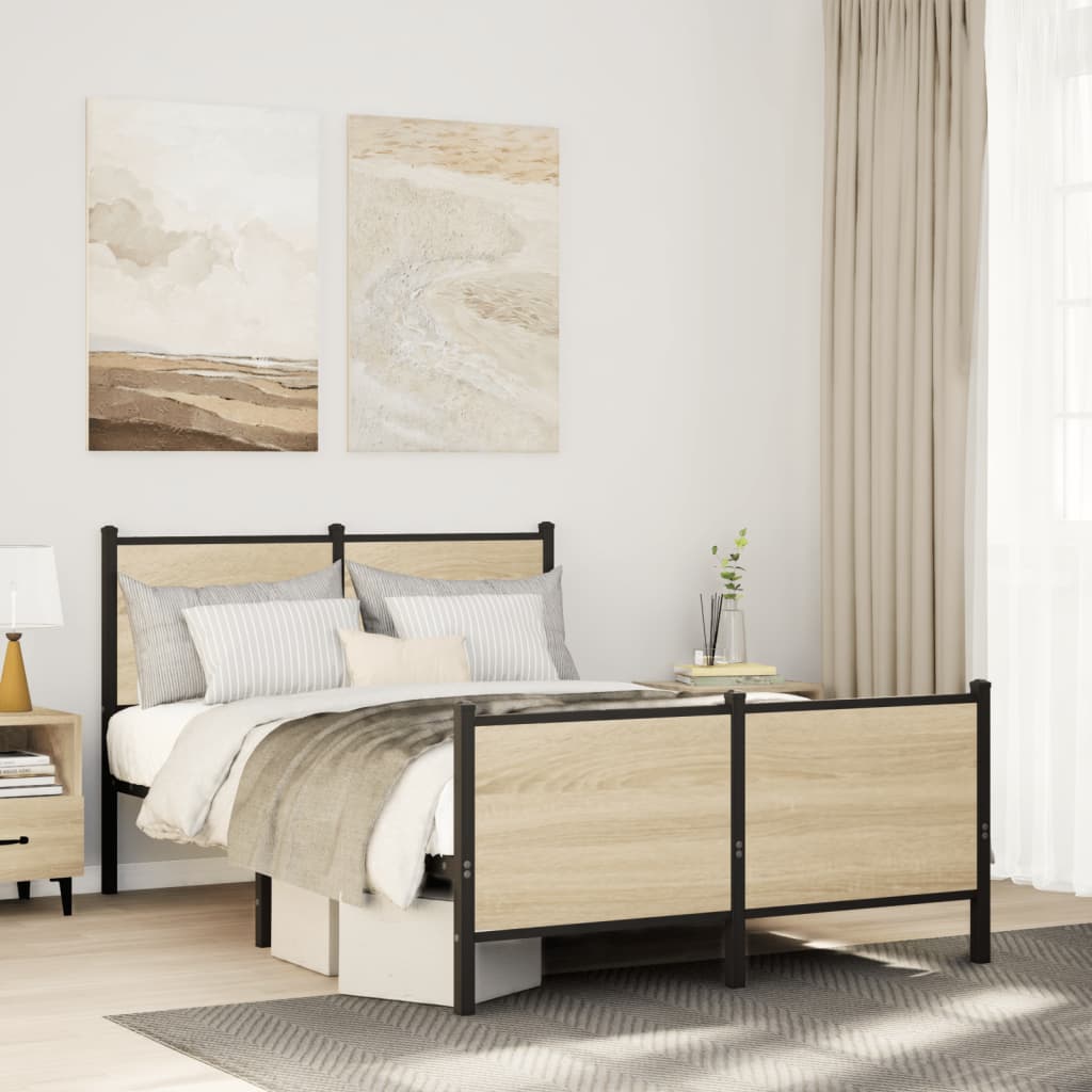 sengeramme uden madras 120x190 cm metal sonoma-eg