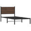 sengeramme 75x190 cm uden madras metal brun egetræsfarve