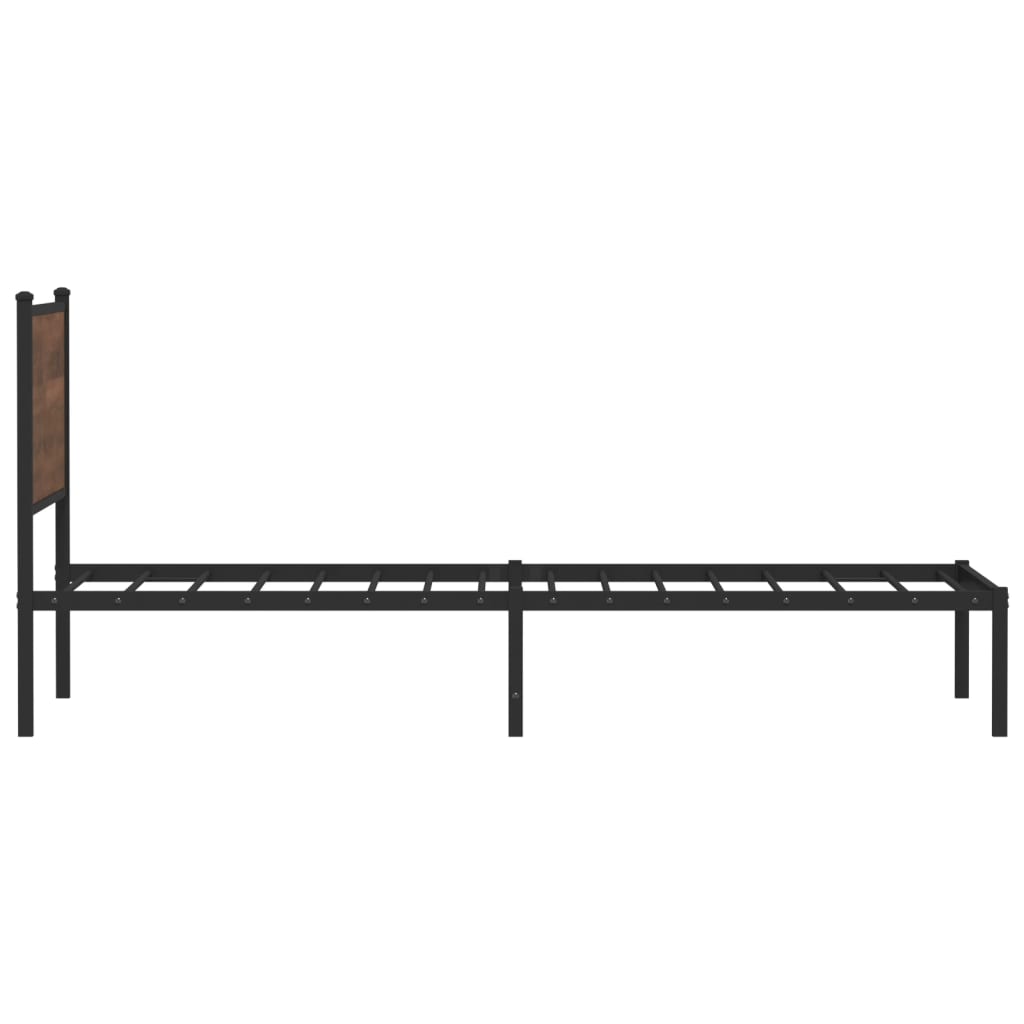 sengeramme 100x200 cm uden madras metal brun egetræsfarve