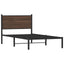 sengeramme 107x203 cm uden madras metal brun egetræsfarve